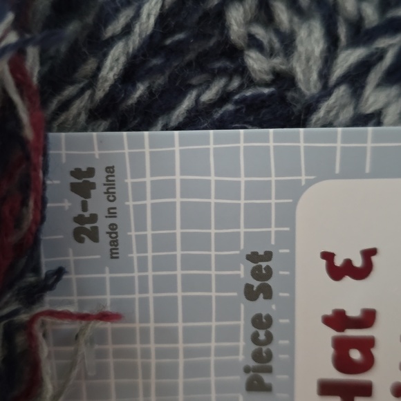 CAPELLI OF NEW YORK BRAND BOYS BLUE & GRAY WINTER HAT & MITTENS 2T-4T - Picture 10 of 12